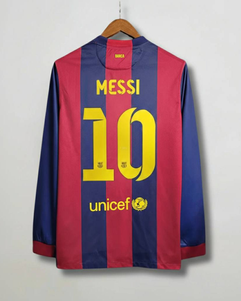 Maglia Barcellona 2014/15 home maniche lunghe Messi numero 10 retro blaugrana