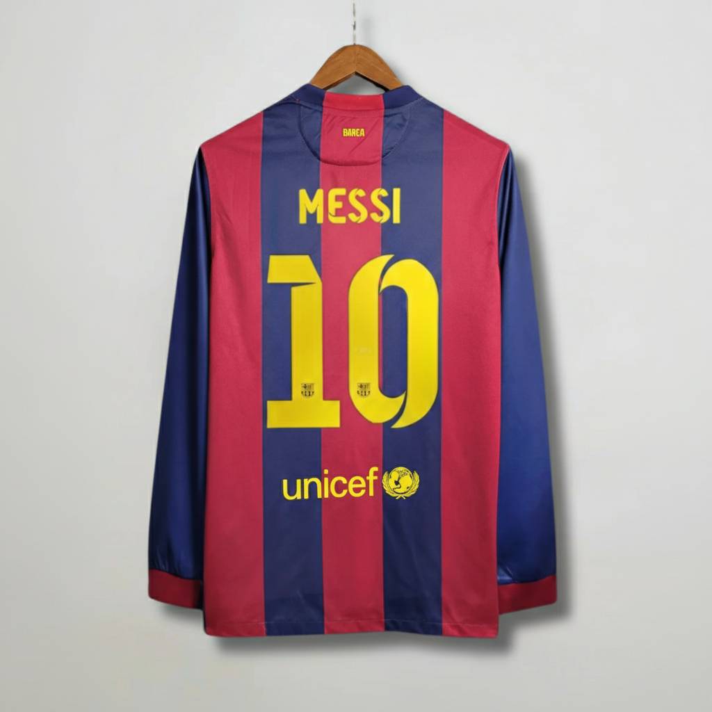 Maglia Barcellona 2014/15 home maniche lunghe Messi numero 10 retro blaugrana