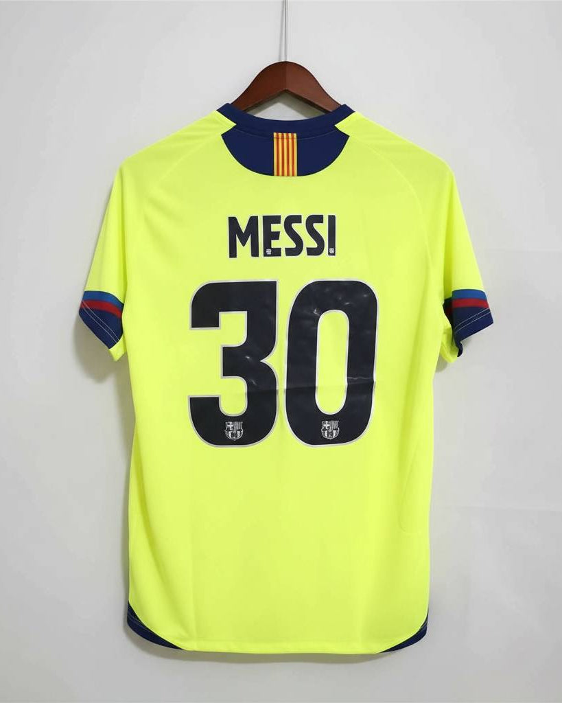 Maglia Barcellona Away 2005/06 Messi numero 30 retro giallo fluo