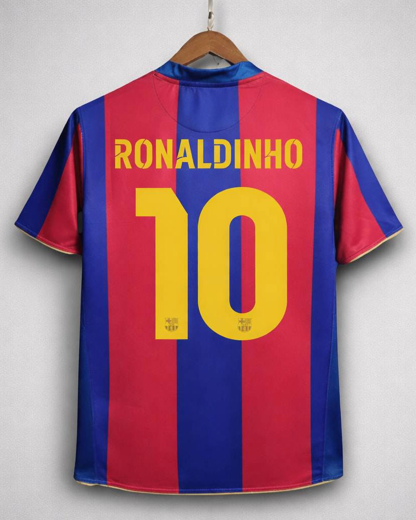 Maglia Barcellona Home 2007/08 Ronaldinho numero 10 retro blaugrana
