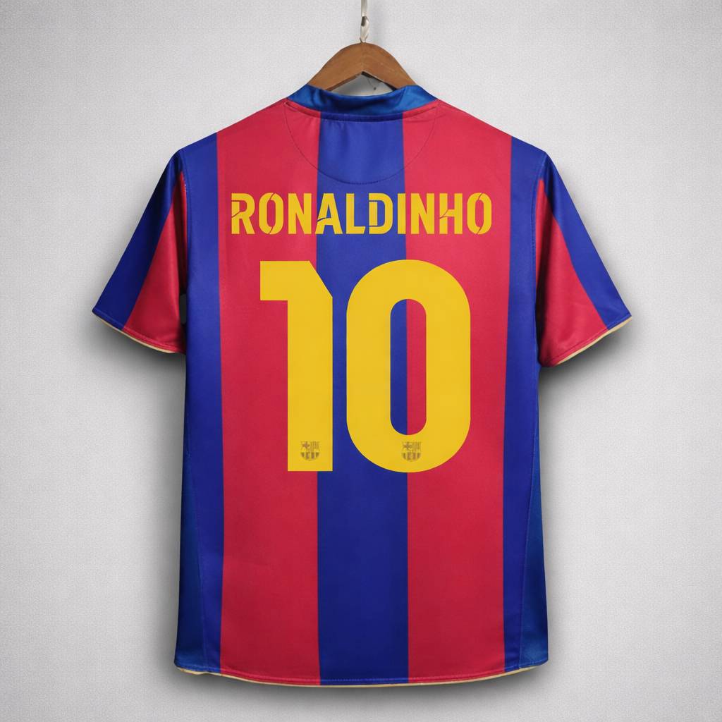 Maglia Barcellona Home 2007/08 Ronaldinho numero 10 retro blaugrana