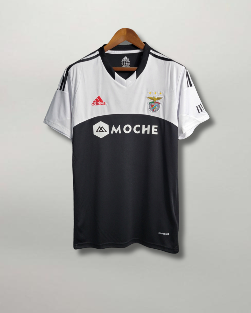 Maglia Benfica Away 2013/14 nera Adidas con pannello bianco e sponsor Moche