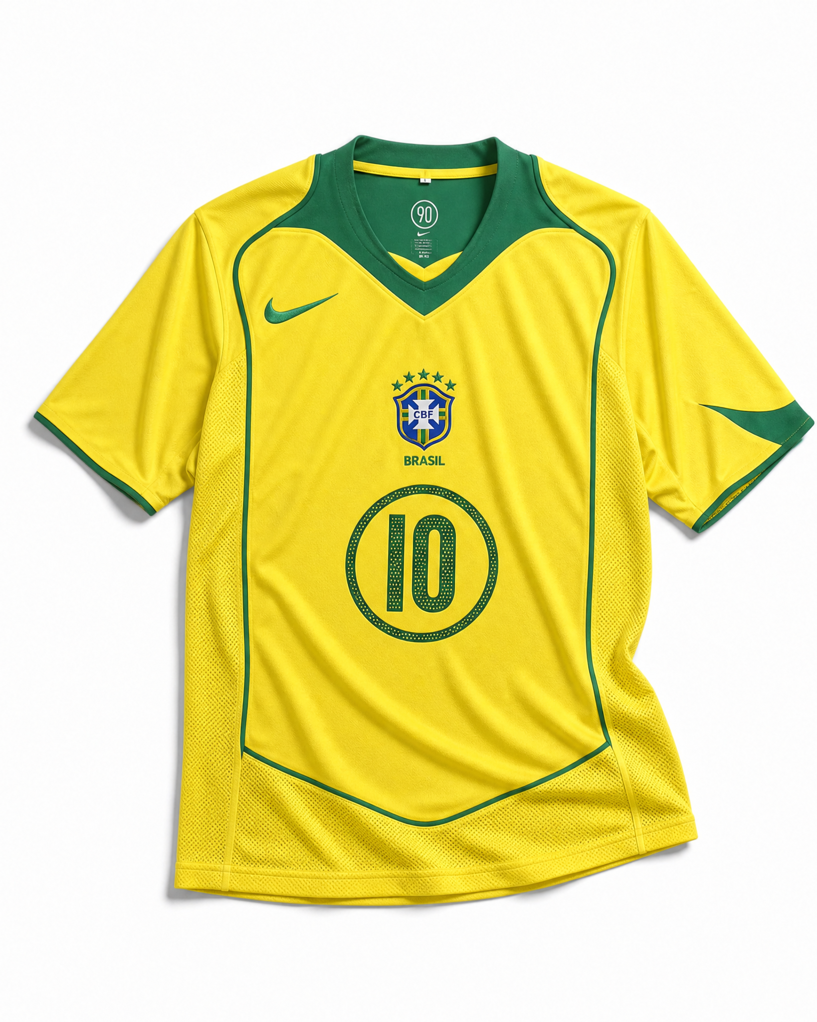 Maglia Brasile 2004 Home vista frontale con stemma nazionale
