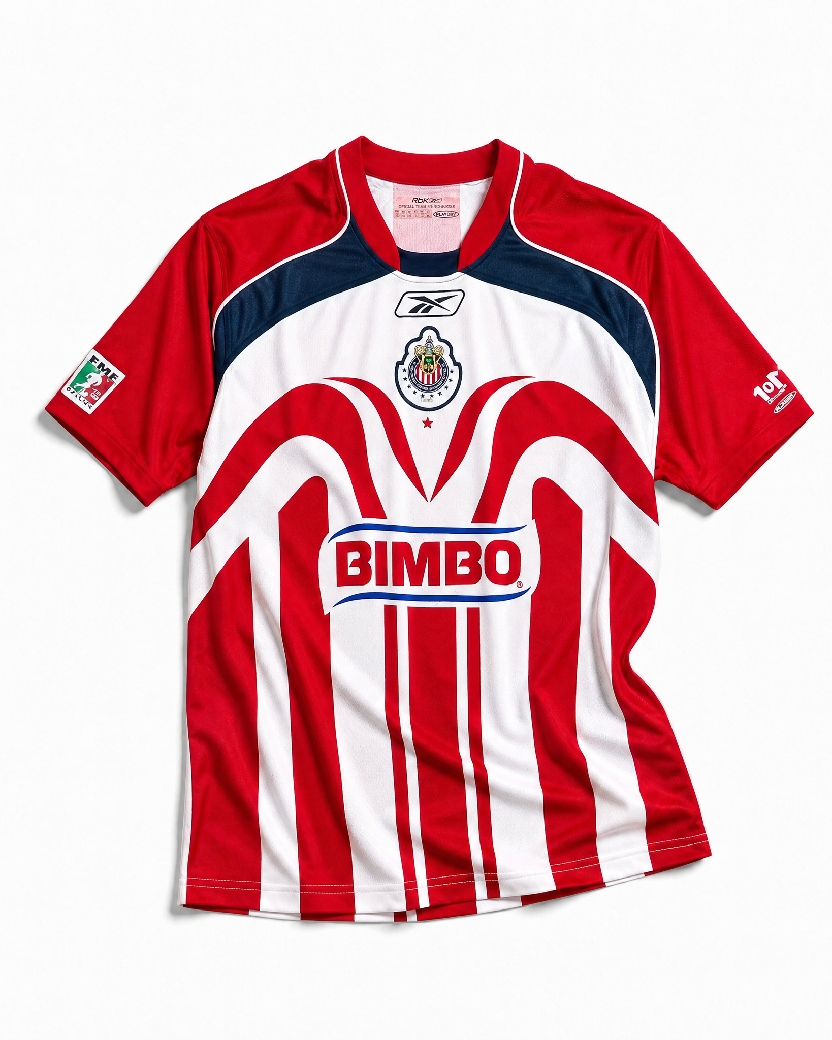 Maglia Chivas Home 2006/07 a strisce rosse e bianche vista frontale