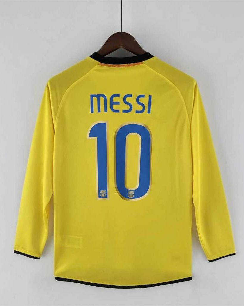 Maglia Messi Barcellona Away 2008/09 manica lunga gialla retro