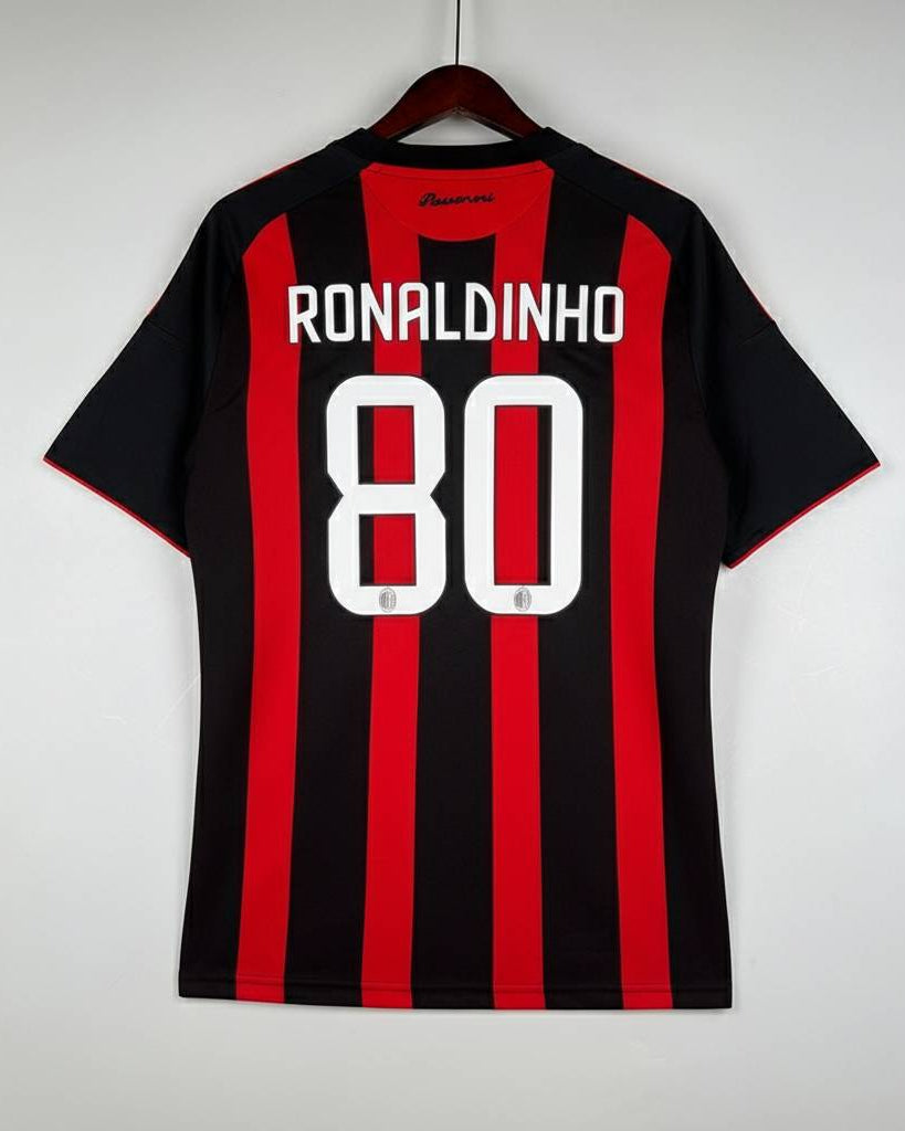 Maglia Milan Home 2008/09 Ronaldinho numero 80 retro rossonero