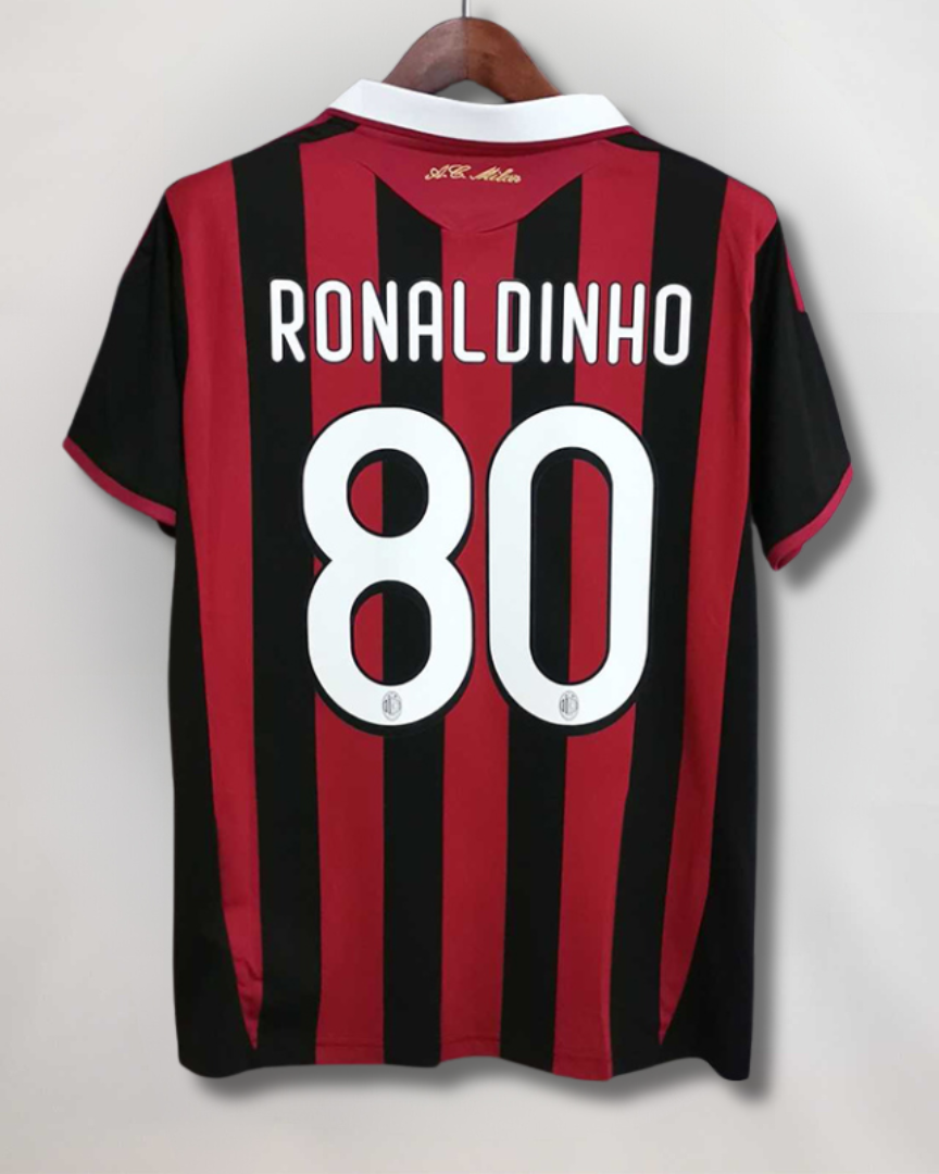 Maglia Milan Home 2009/10 Ronaldinho numero 80 retro rossonero