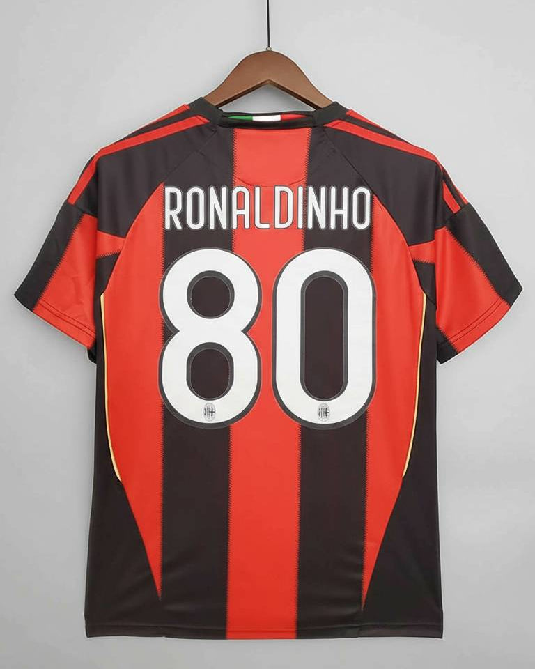 Maglia Milan Home 2010/11 Ronaldinho numero 80 retro rossonero