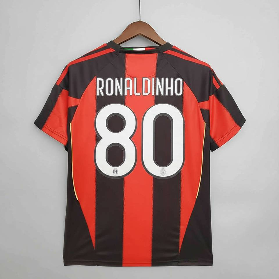 Maglia Milan Home 2010/11 Ronaldinho numero 80 retro rossonero