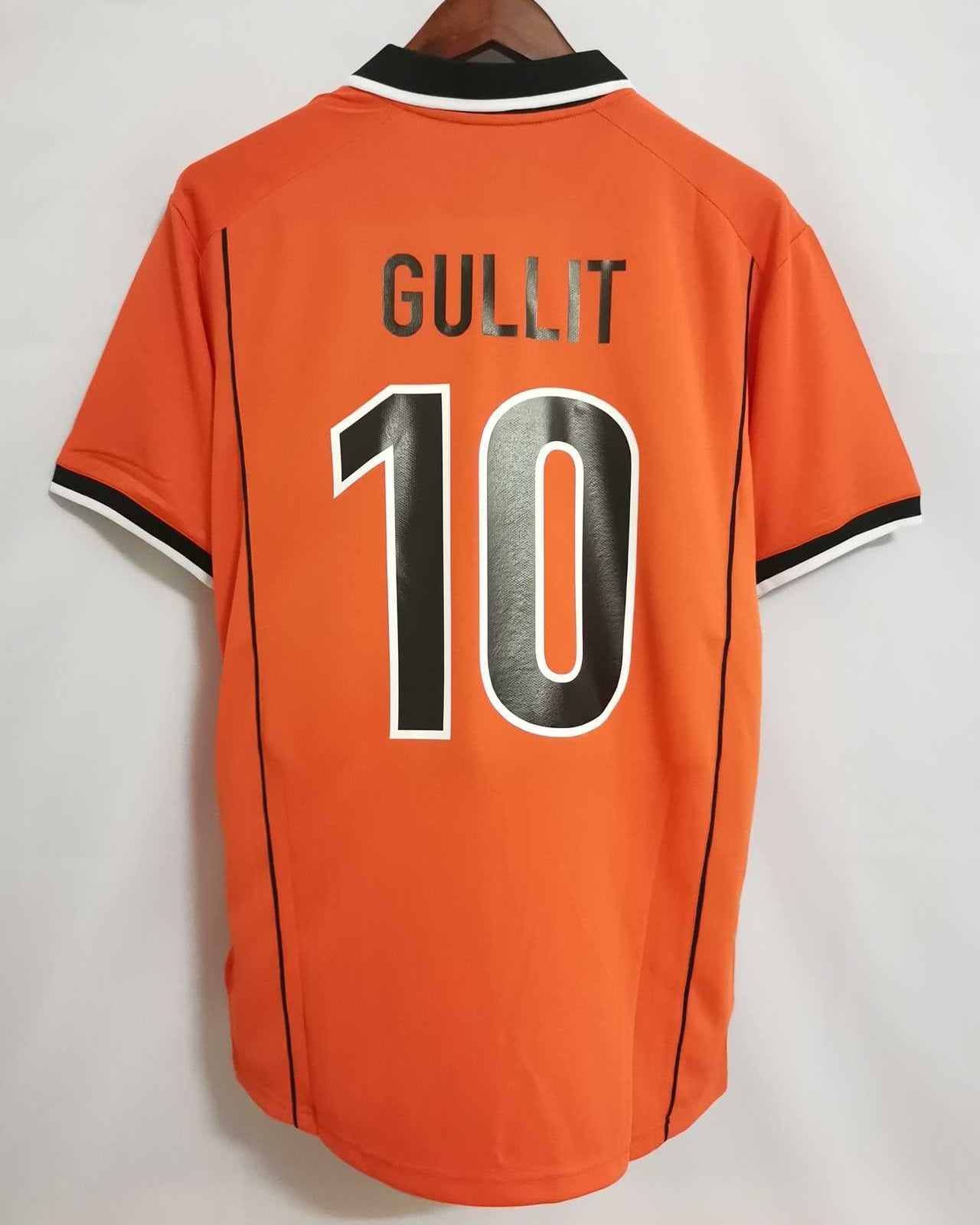 Maglia Olanda 1998 home arancione Gullit numero 10 vista posteriore