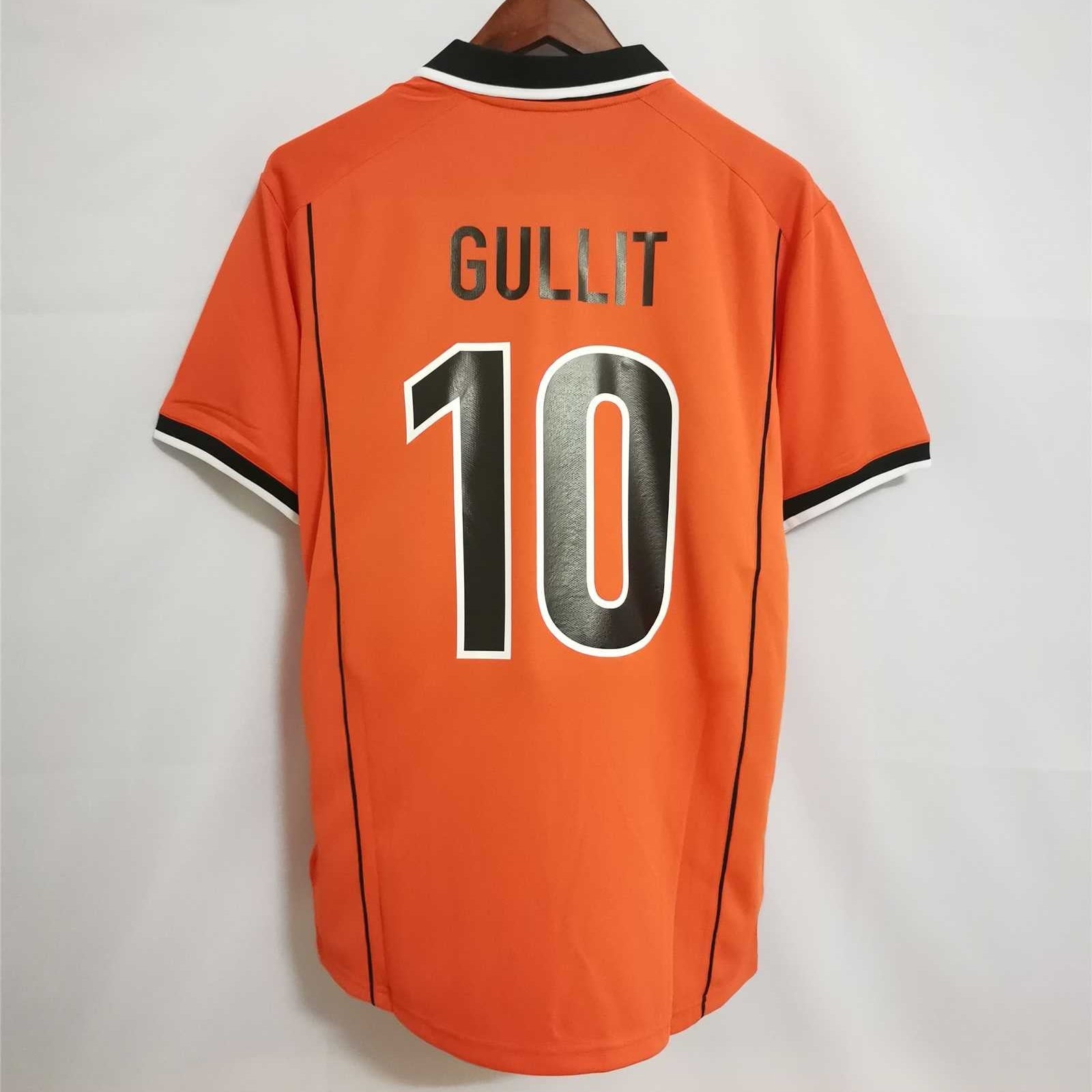 Maglia Olanda 1998 home arancione Gullit numero 10 vista posteriore