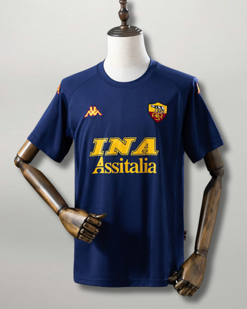 Maglia Roma Third 2000/01 blu Kappa con sponsor INA Assitalia