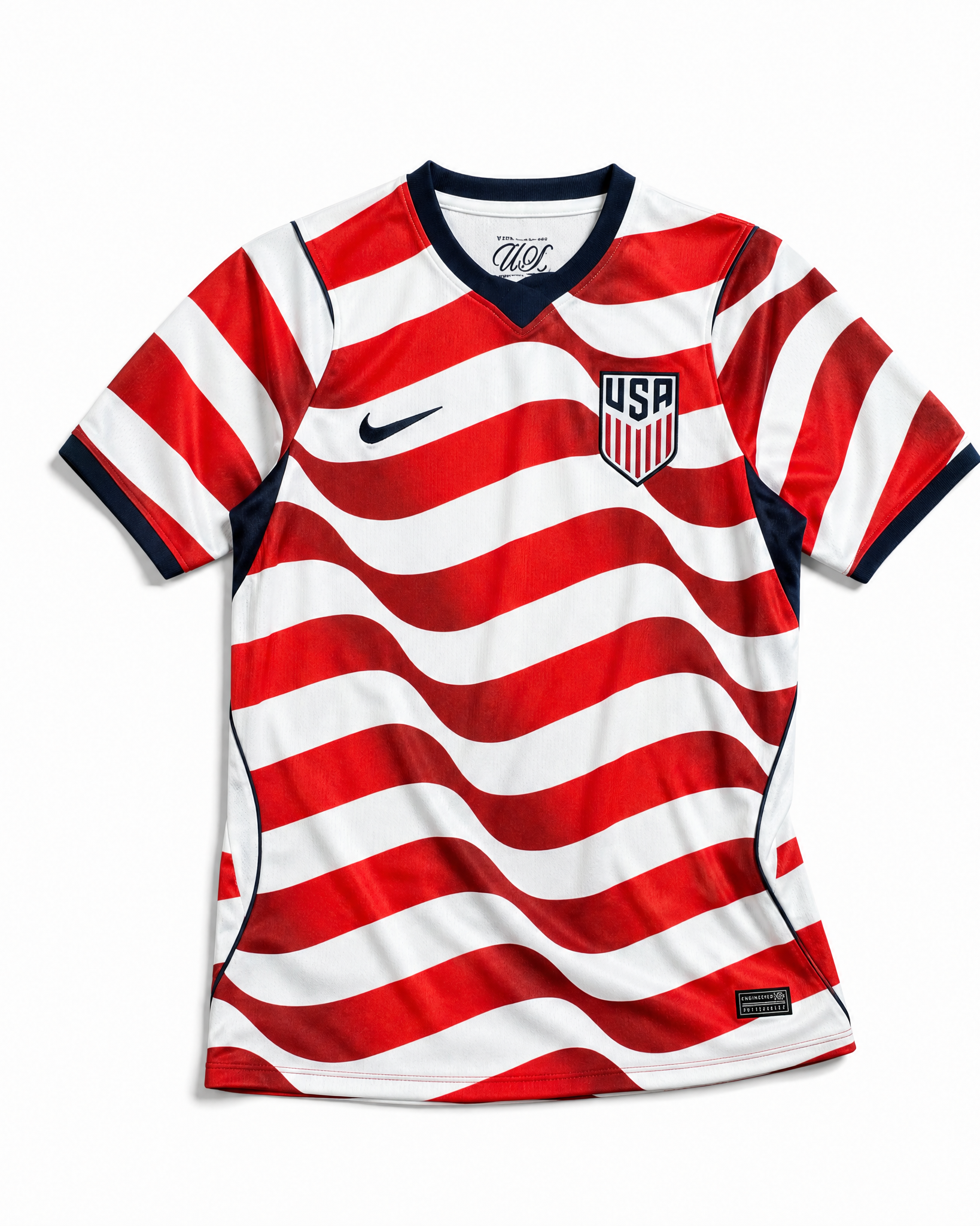 Maglia USA Home 2026 bianca Sail Nike con onde rosse Stars and Stripes
