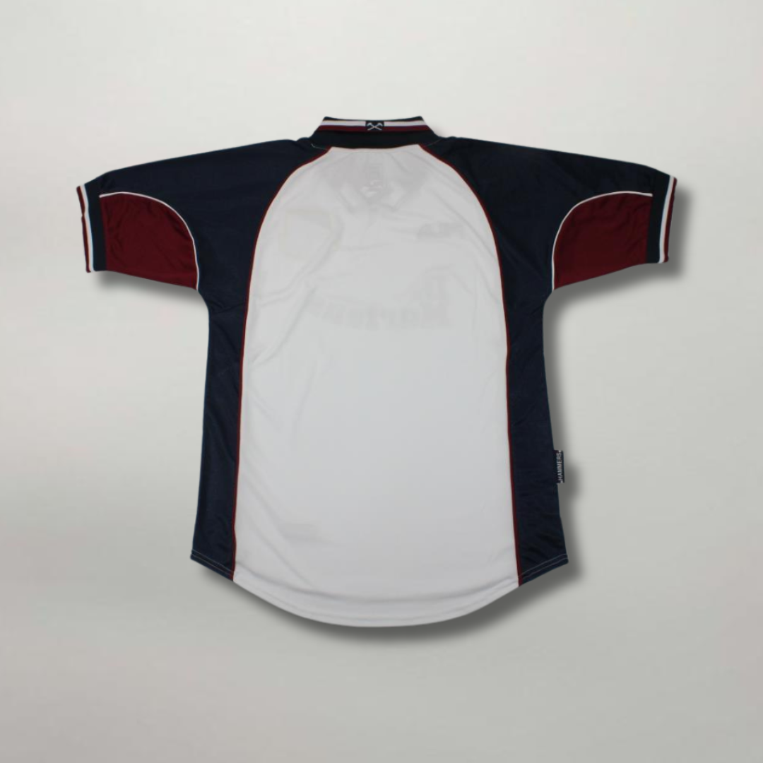 Maglia West Ham 1999/00 retro bianca con inserti scuri
