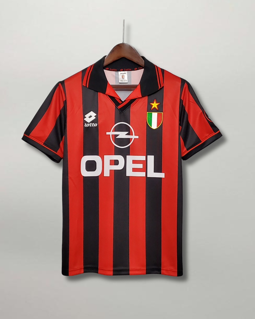 Maglia home Milan 1996 1997 rossonera vintage vista frontale
