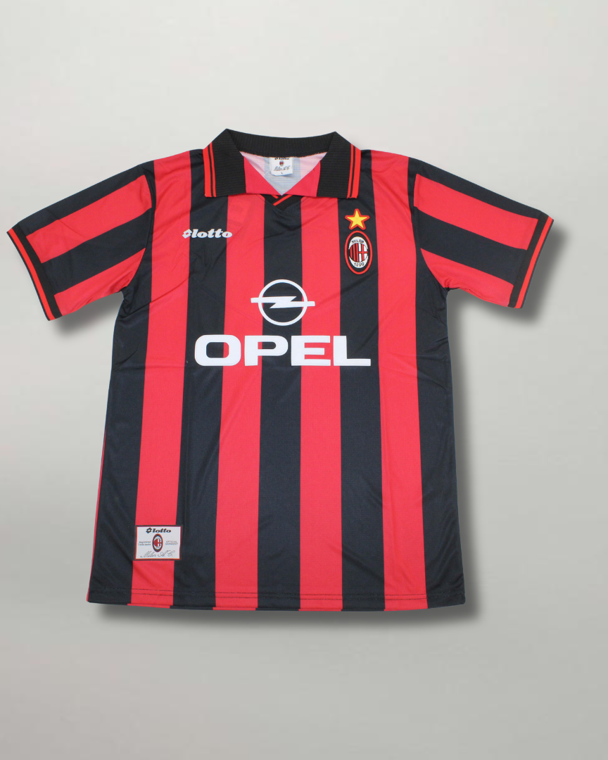 Maglia home Milan 1997/98 rossonera vintage vista frontale