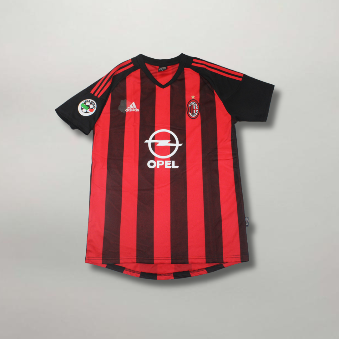 Maglia home Milan 2002/03 rossonera vintage vista frontale