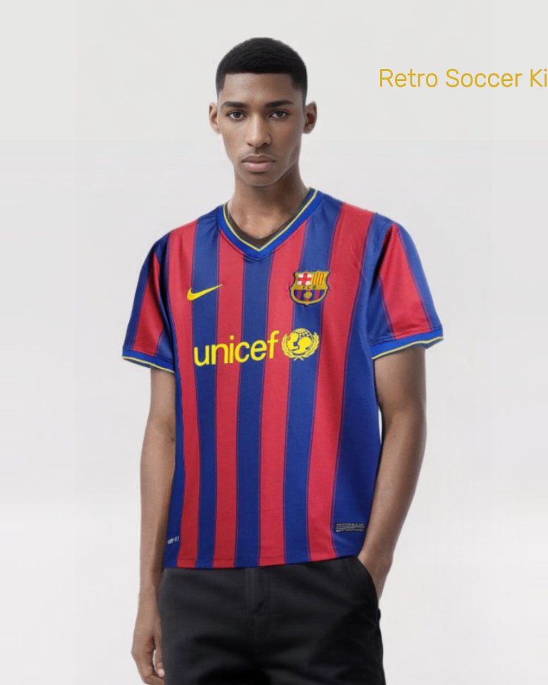 Modello indossa maglia Barcellona 2015/16 home Messi design blaugrana