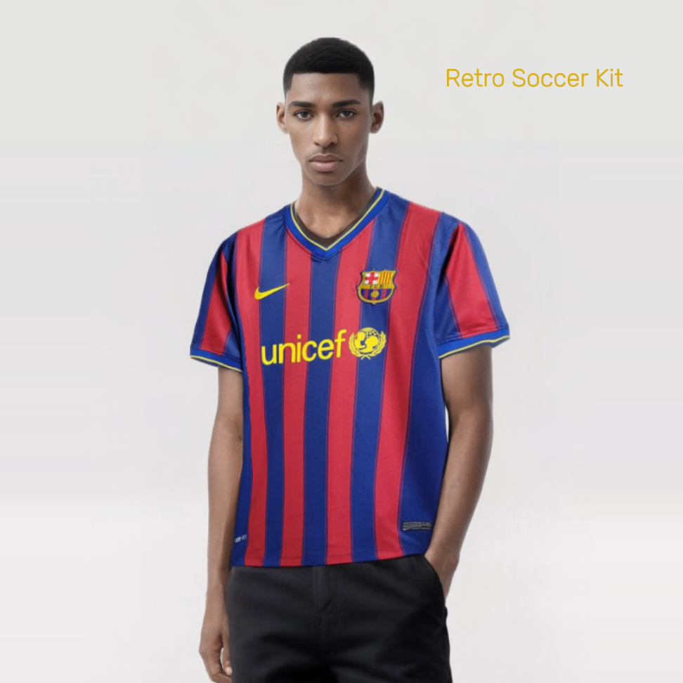 Modello indossa maglia Barcellona 2015/16 home Messi design blaugrana