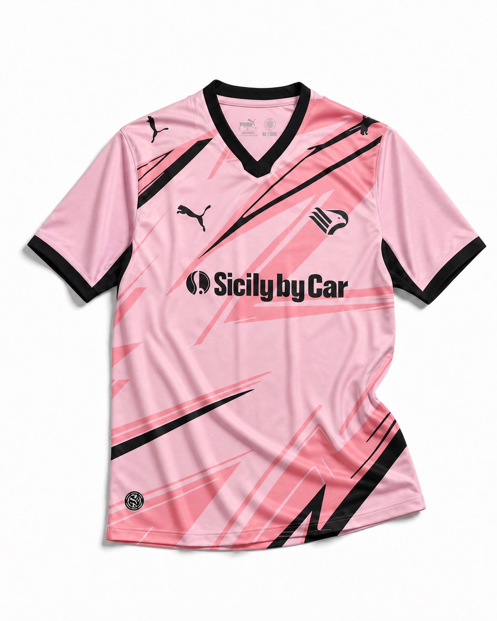 Maglia Palermo Home 2025/26 vista frontale rosa e nera