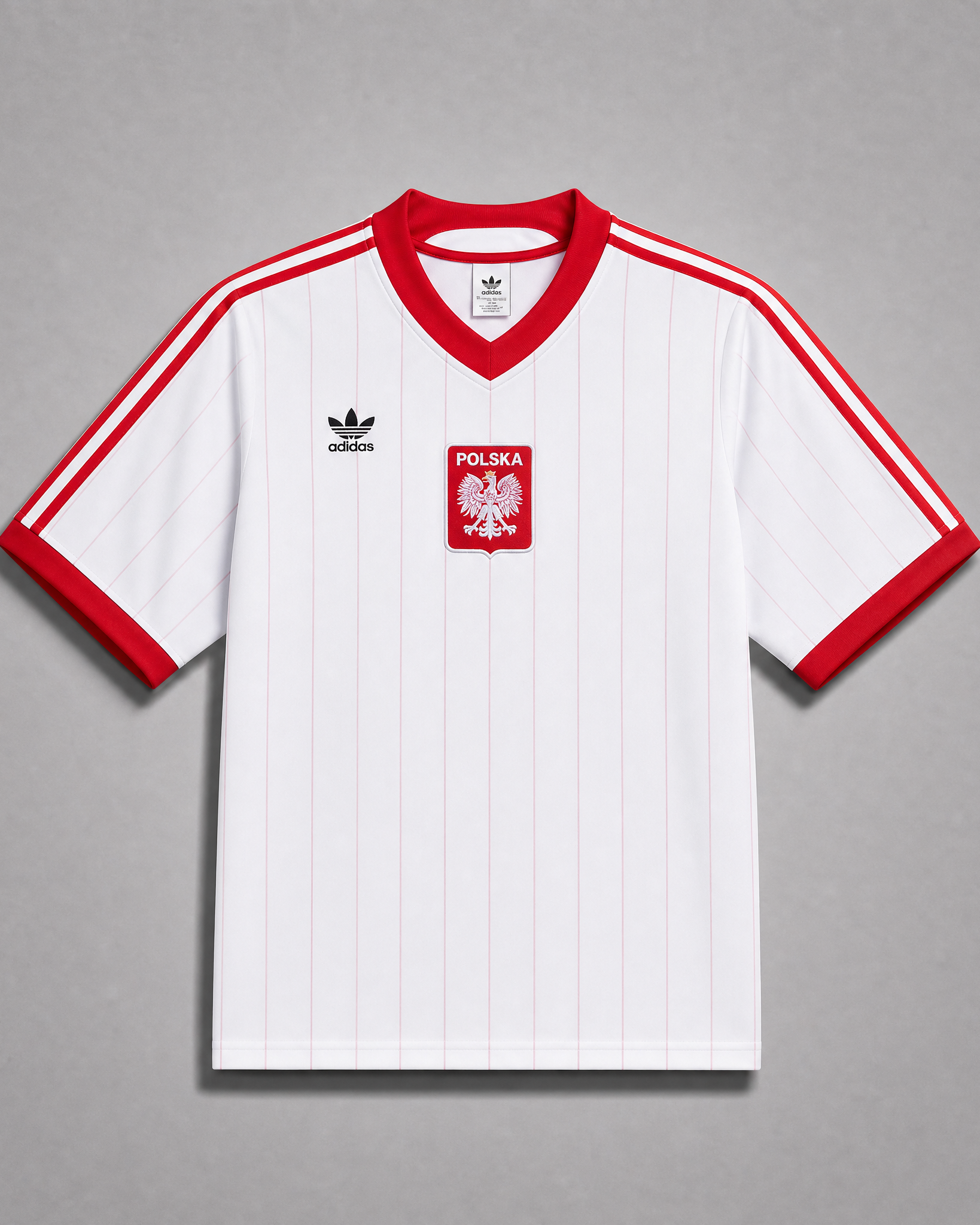 Maglia Polonia Home 1982 World Cup rossa dettagli bianchi vista frontale