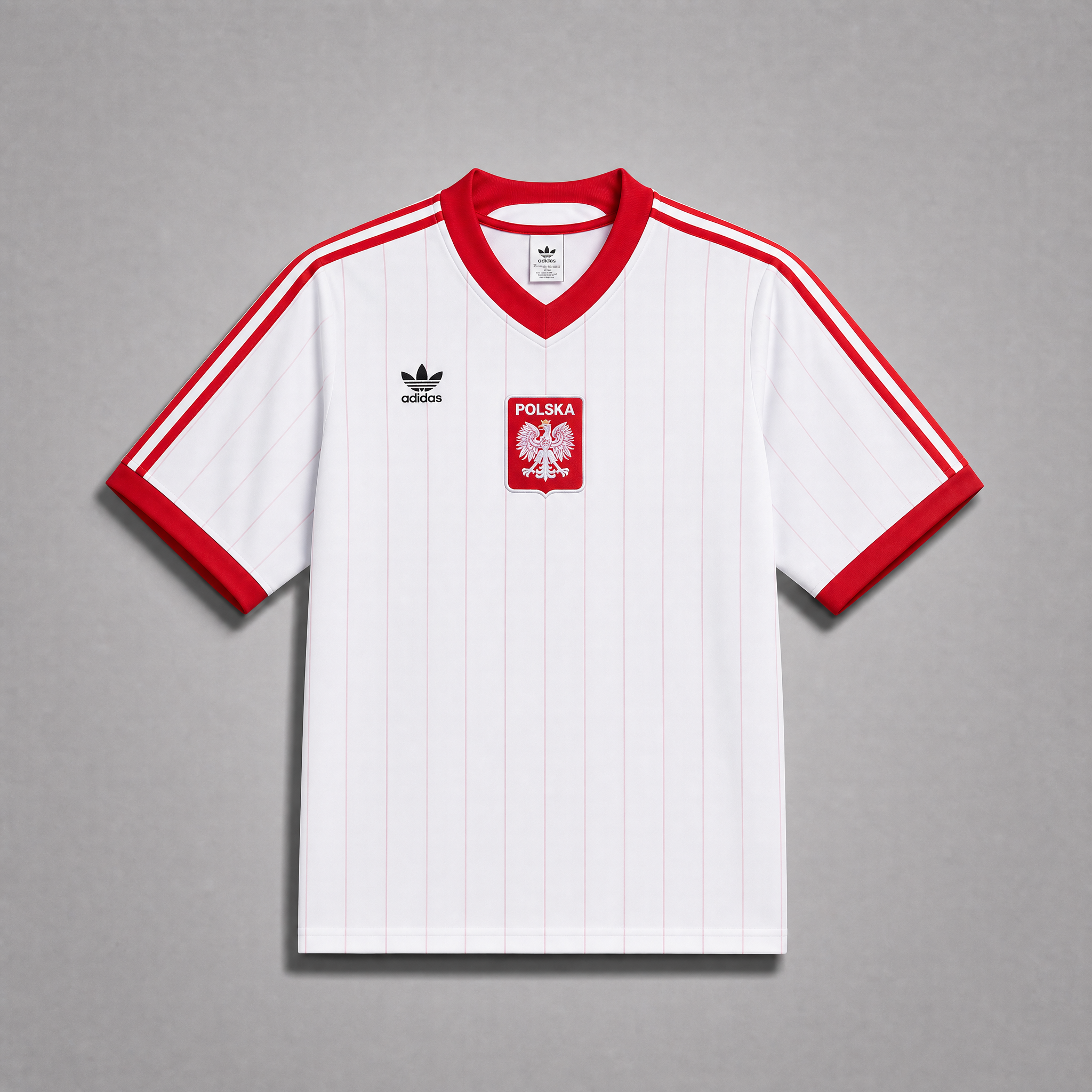 Maglia Polonia Home 1982 World Cup rossa dettagli bianchi vista frontale