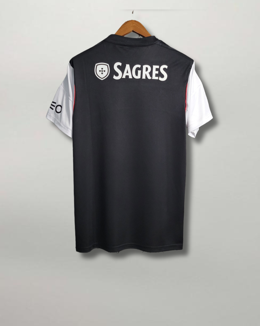 Retro maglia Benfica Away 2013/14 nera con maniche bianche