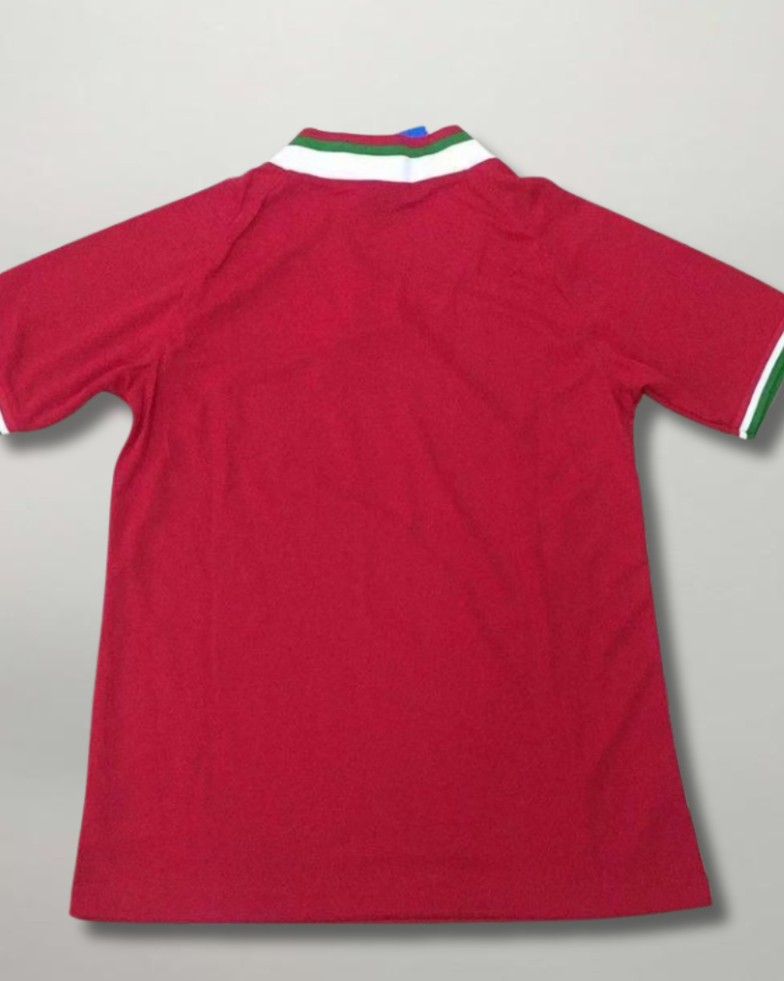 Retro maglia Bulgaria Away 1994 rossa con design classico anni 90