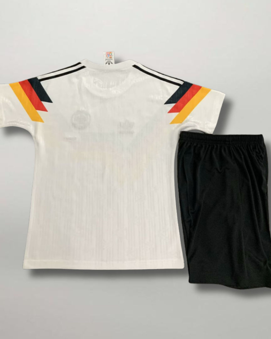 Retro maglia Germania Home 1990 bambino bianca stile World Cup Italia 90