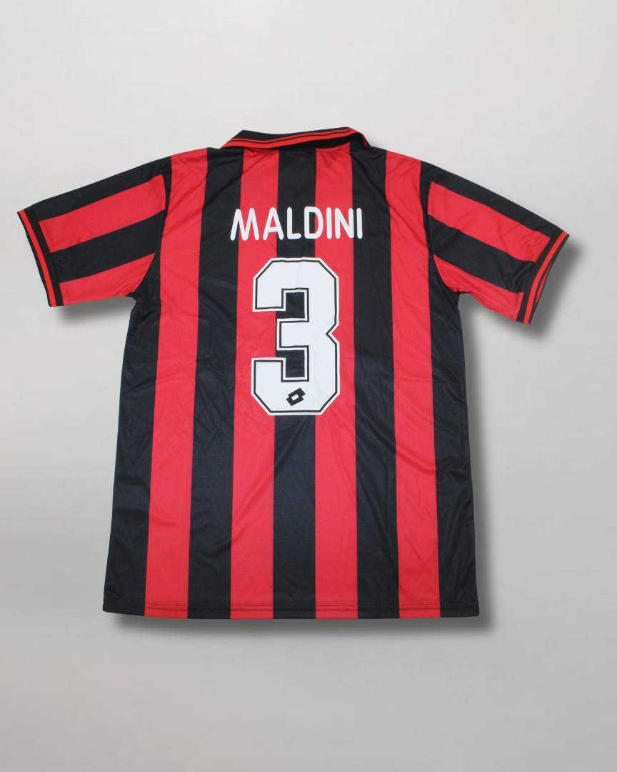 Retro maglia Milan 1997/98 stile calcio italiano vintage Maldini