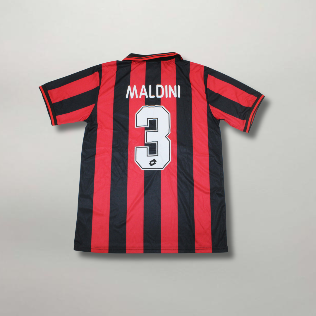 Retro maglia Milan 1997/98 stile calcio italiano vintage Maldini
