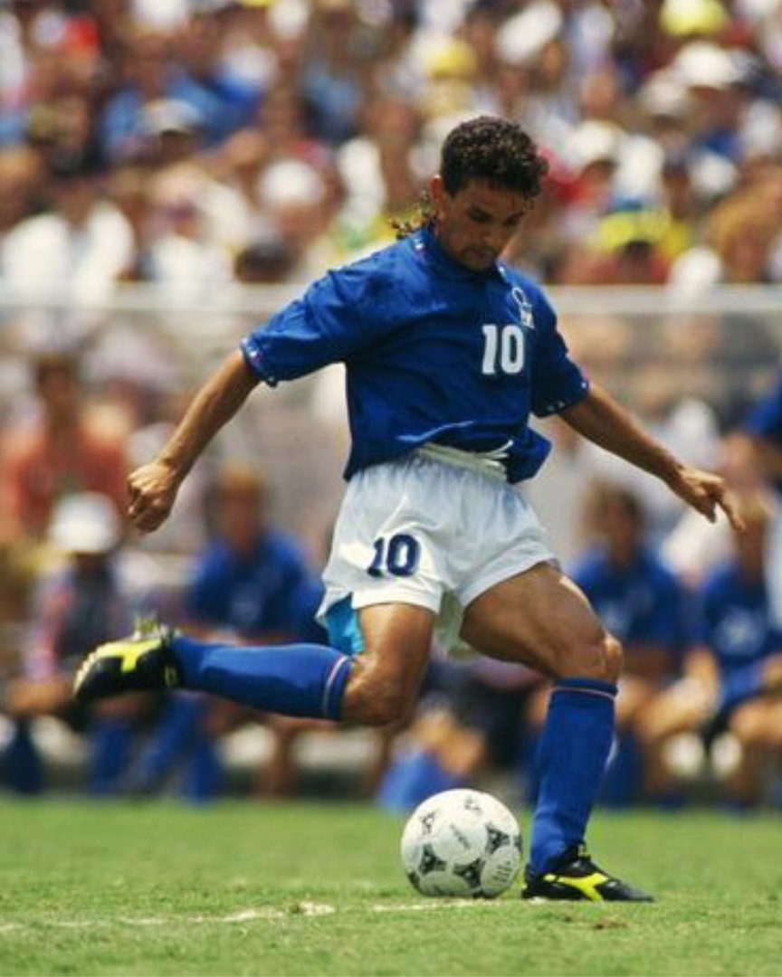 Roberto Baggio durante la finale di USA '94 con la maglia della Nazionale.