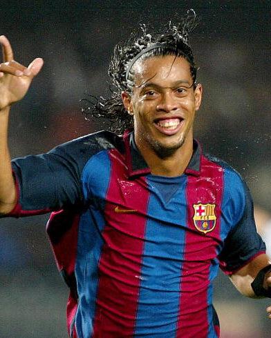 Ronaldinho con maglia Barcellona 2003/04 durante partita ufficiale
