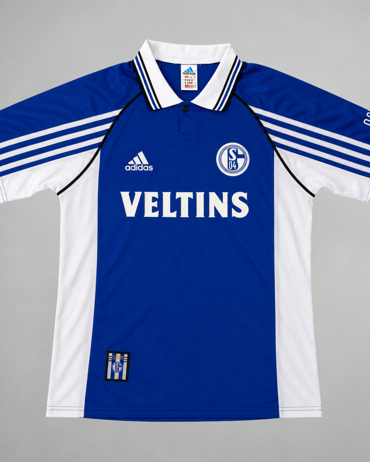 Schalke 04 maglia home 1998/00 blu reale vista frontale completa
