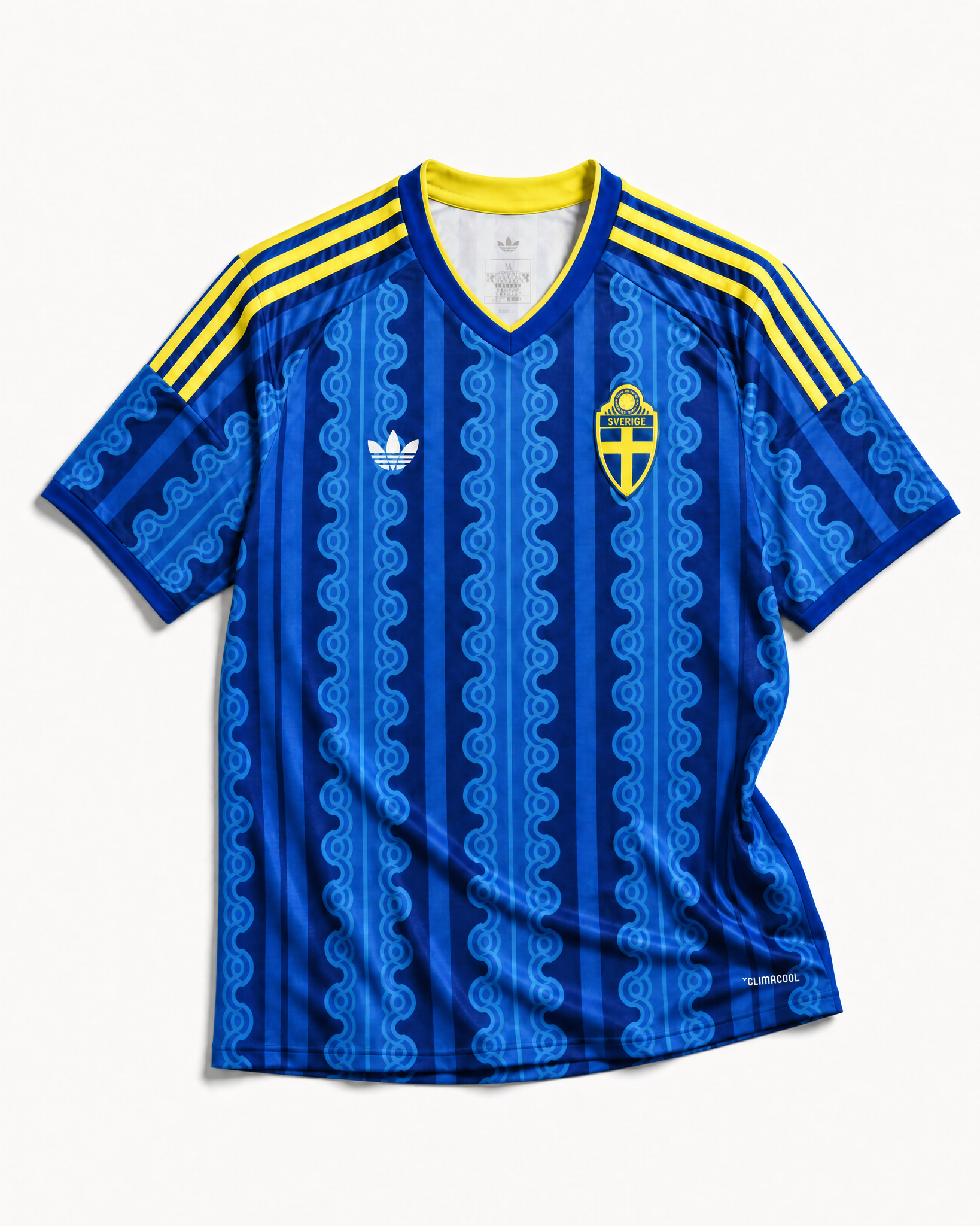 Svezia maglia away 2026 World Cup vista frontale design minimal scandinavo
