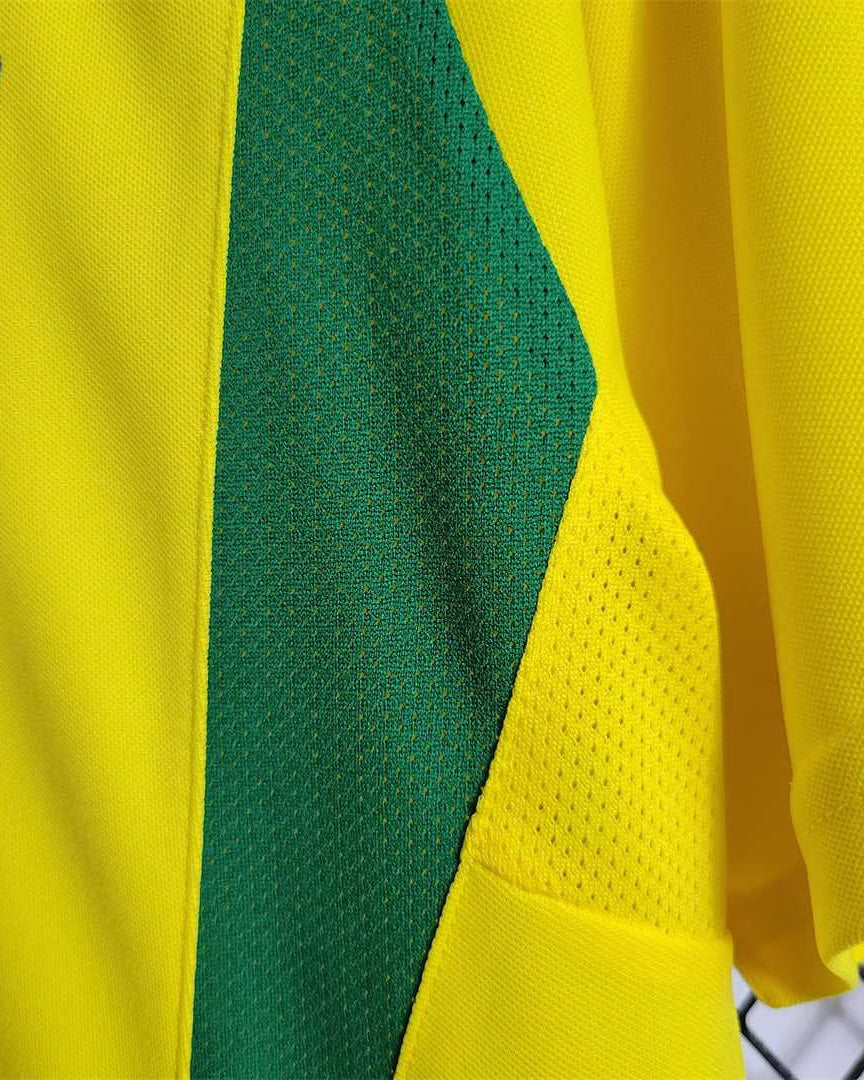 Tessuto maglia Brasile 2002 giallo canarinho