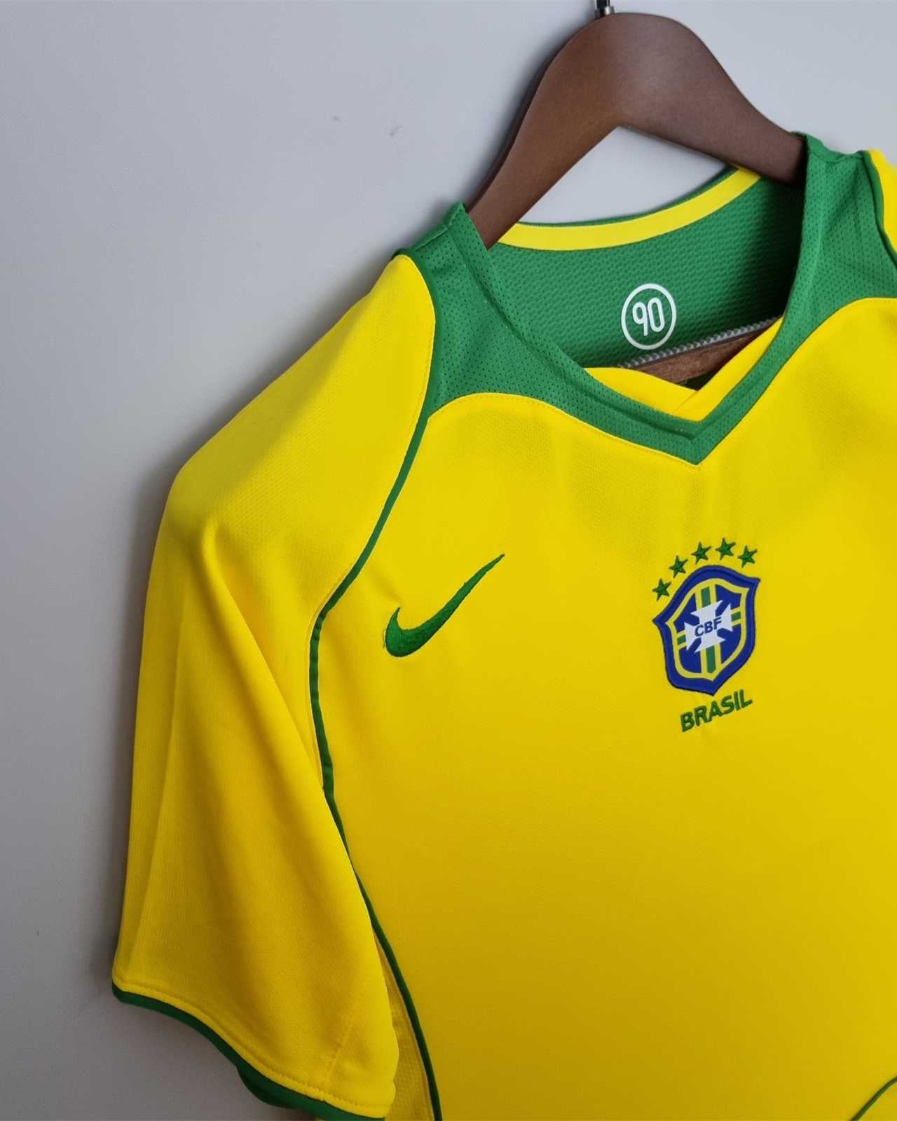 Tessuto maglia Brasile 2004 giallo canarinho