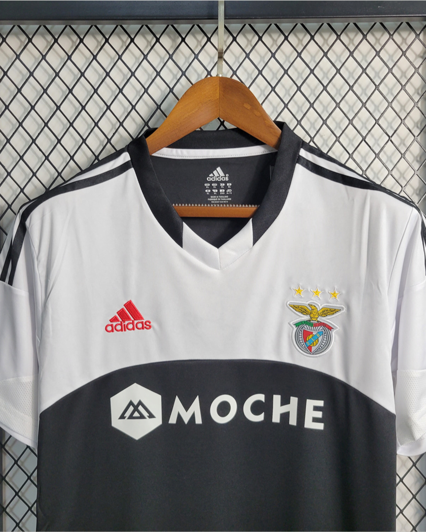 Vista frontale maglia SL Benfica 2013/14 away black white con logo Adidas