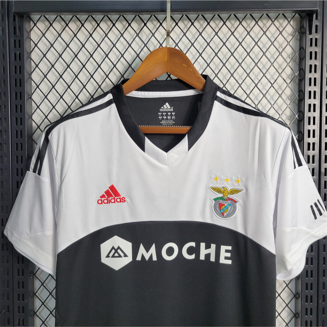Vista frontale maglia SL Benfica 2013/14 away black white con logo Adidas