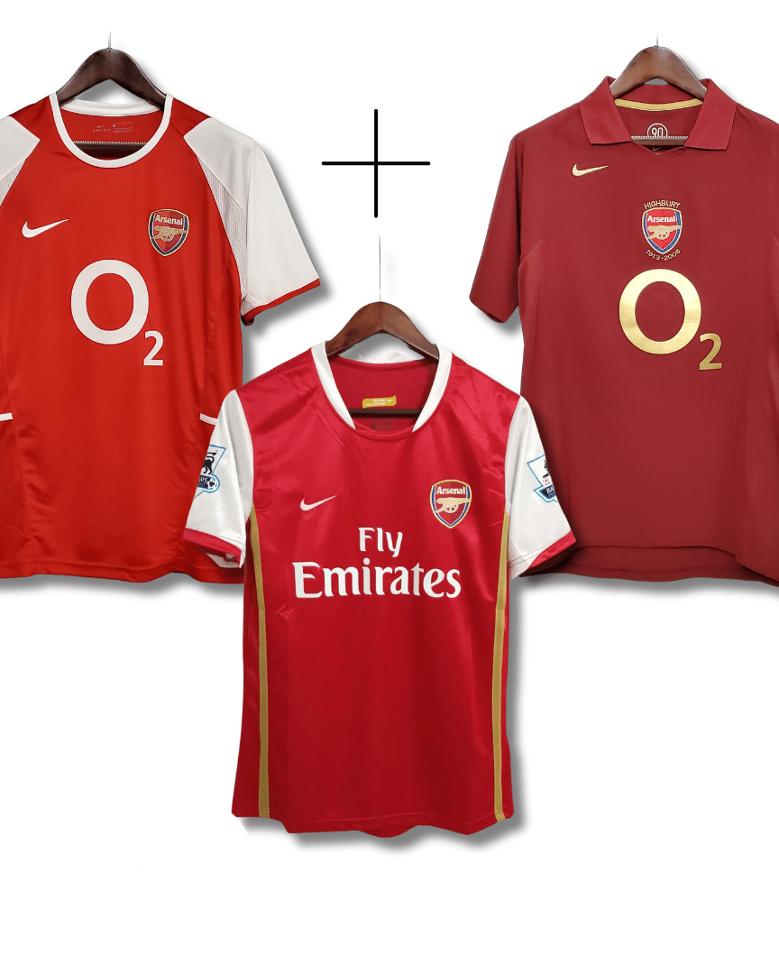 Arsenal 2007 + Arsenal 2006 + Arsenal 2004 - Retro Soccer Kit