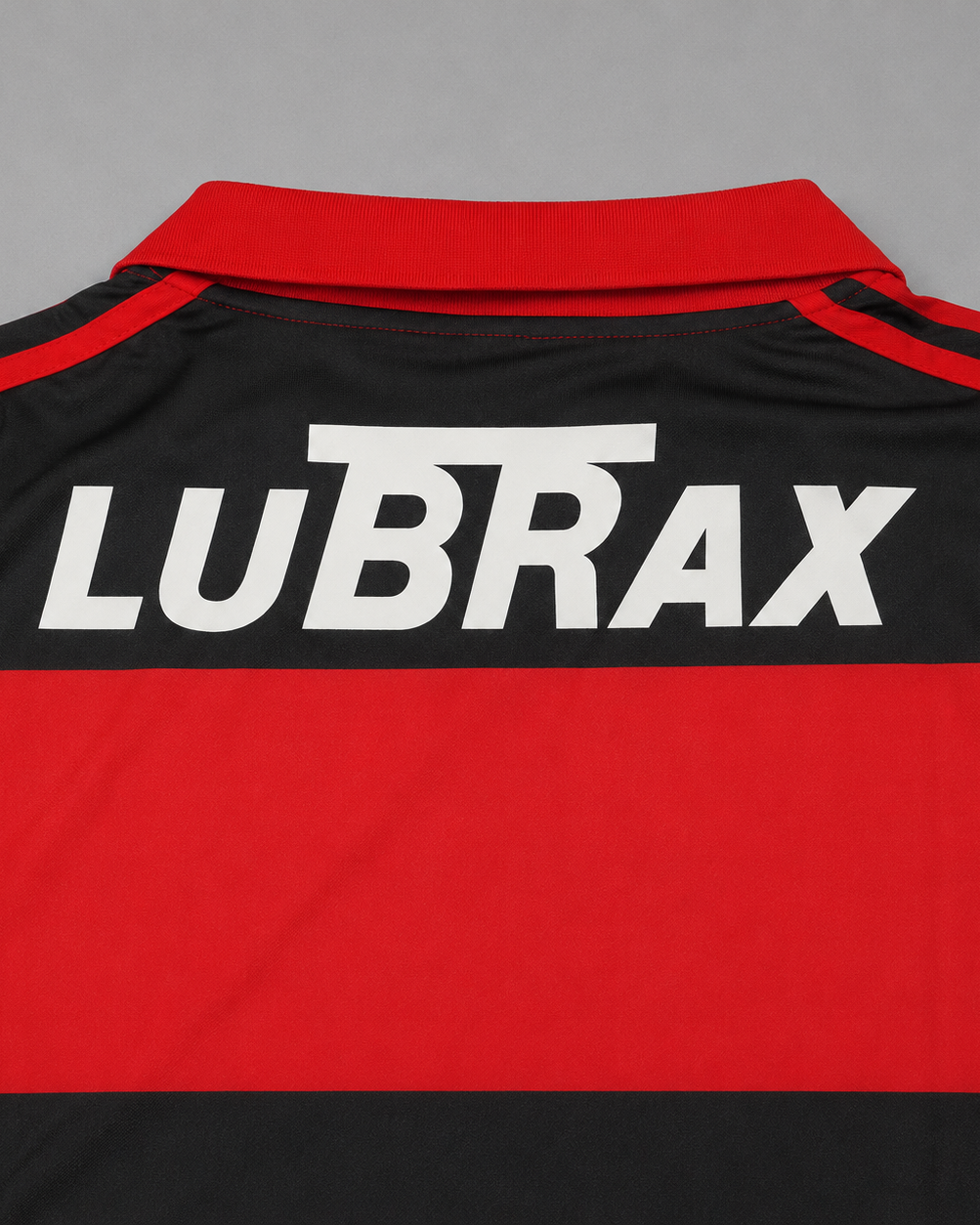 Dettaglio colletto rosso Flamengo jersey vintage 1990/91