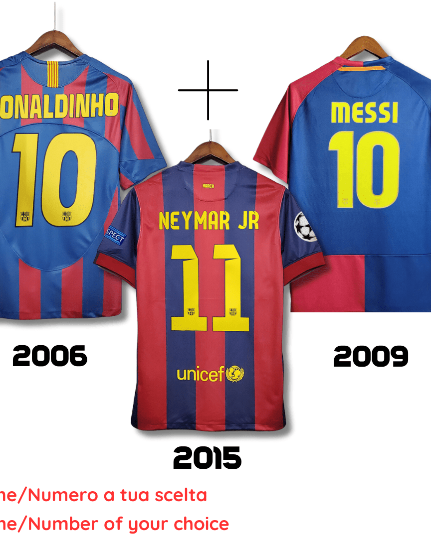 Barcellona 2006 + Barcellona 2009 + Barcellona 2015 - Retro Soccer Kit