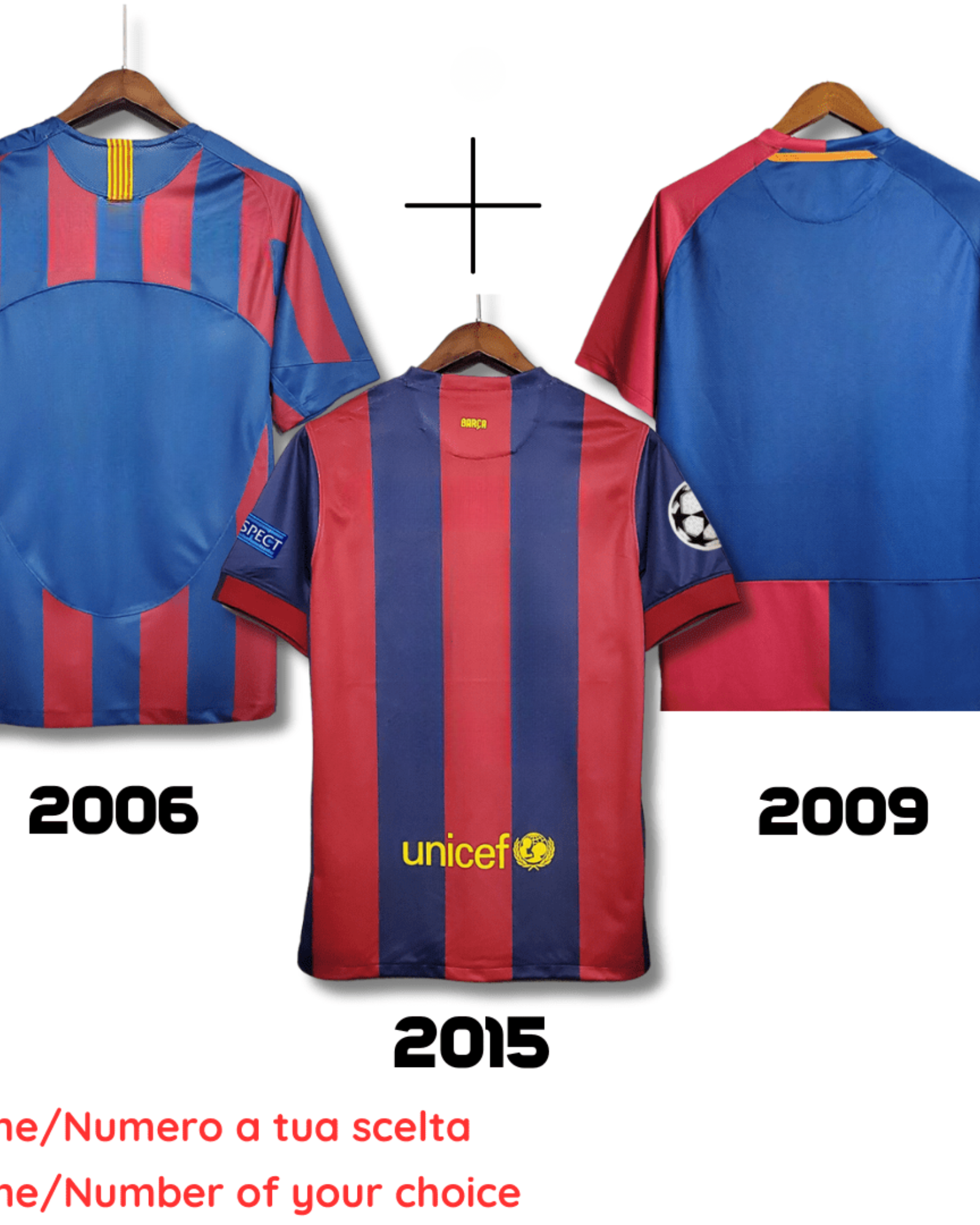 Barcellona 2006 + Barcellona 2009 + Barcellona 2015 - Retro Soccer Kit