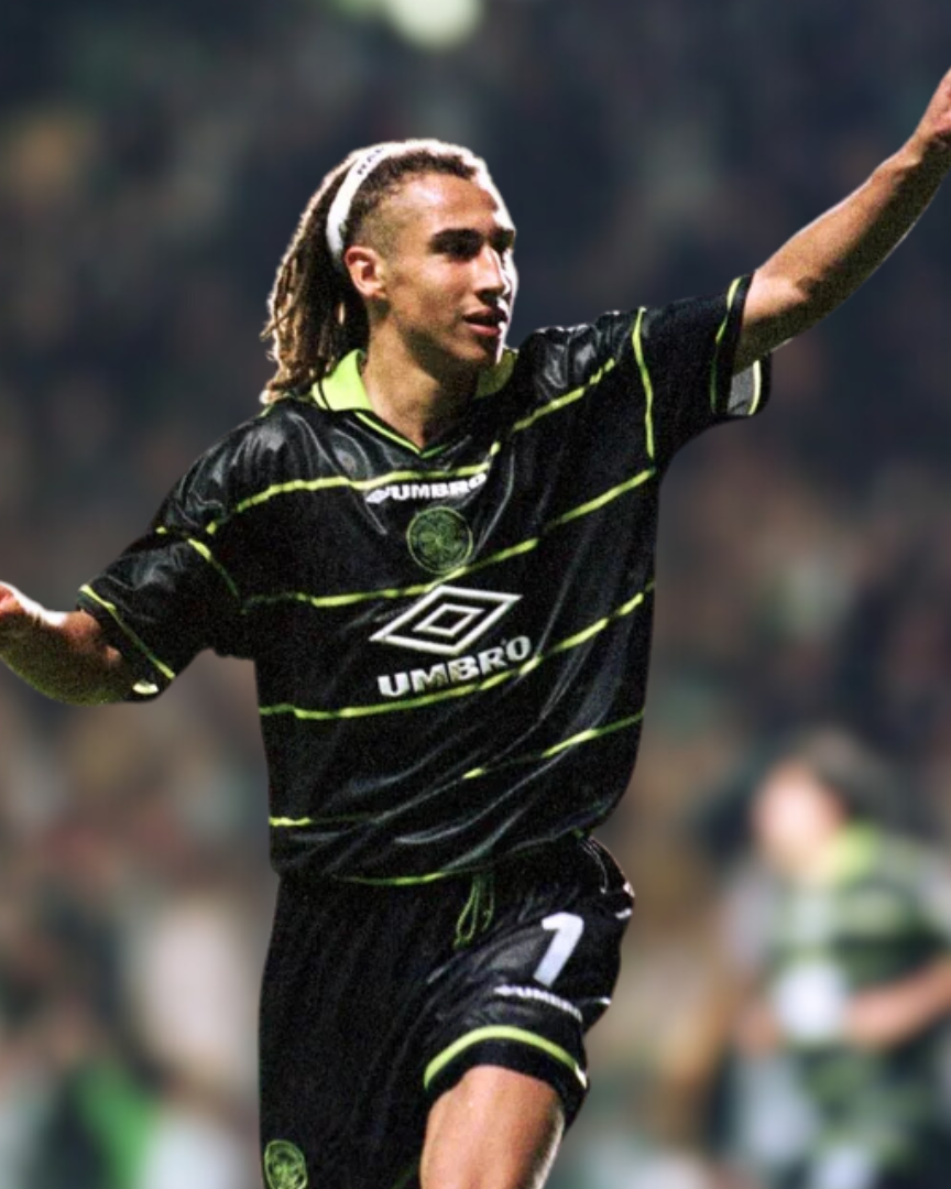 Celtics maglia away 1998 nera con dettagli verdi rétro