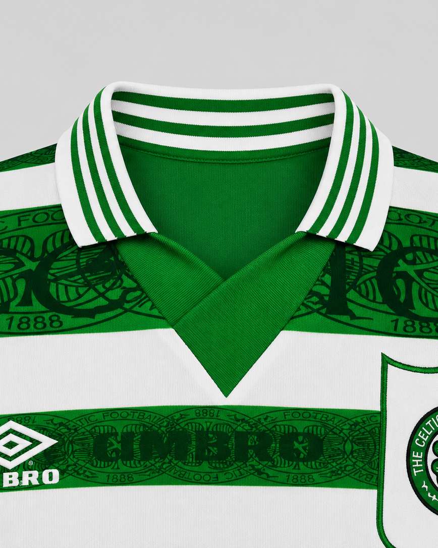 Frontale jersey Celtics home anni 90 con bande orizzontali