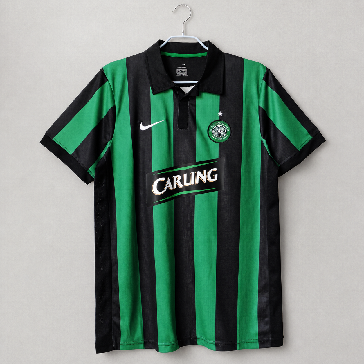 Celtic maglia away 2005/06 verde e nera vintage