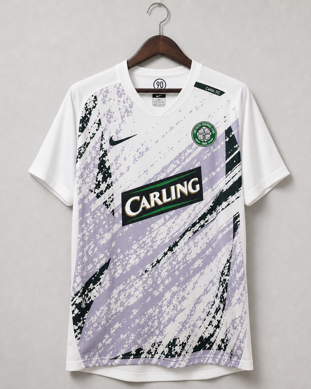 Celtic maglia away 2007/08 bianca con dettagli verdi e neri