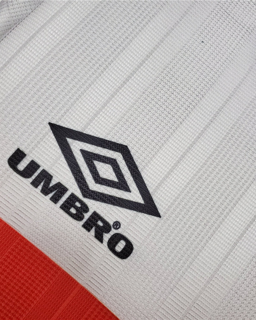 Flamengo maglia away 1995 anniversario 100 anni colore bianco con fascia rosso nera