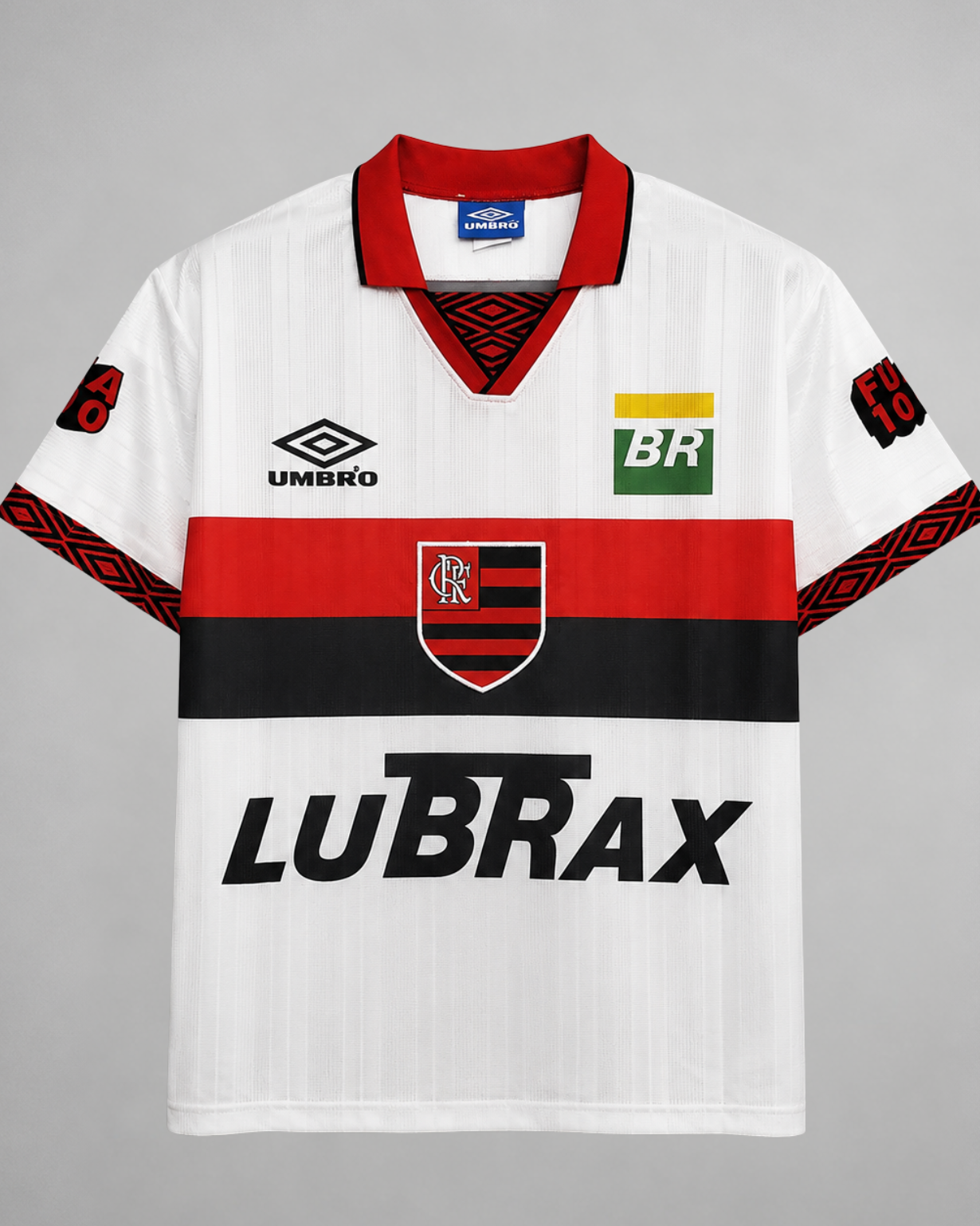 Flamengo maglia away 1995 anniversario 100 anni colore bianco con fascia rosso nera