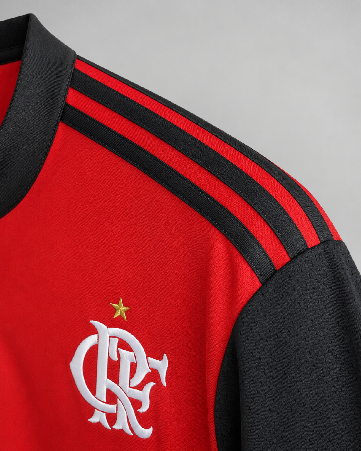 Dettaglio manica Flamengo maglia 2017/18 con finiture nere e rosse